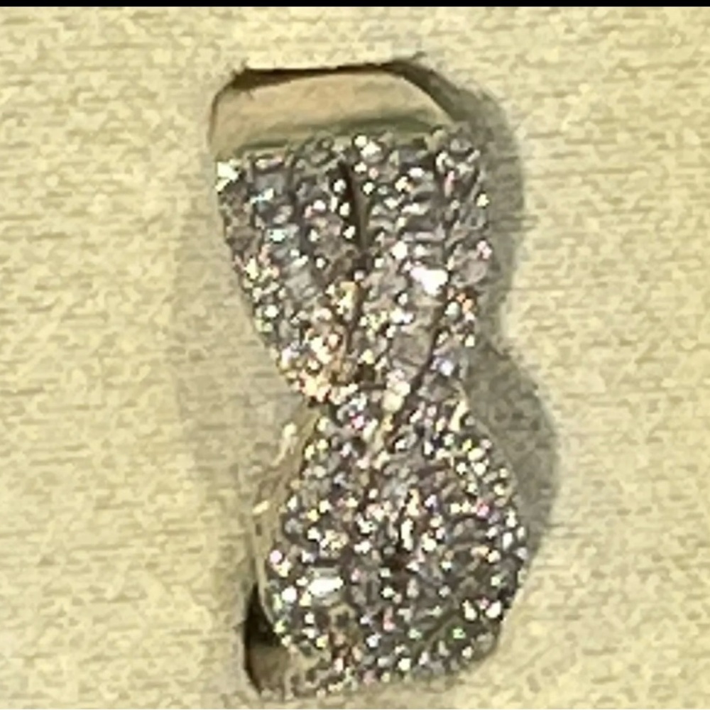 Ross Simons SS Paqutte Diamond Braid Ring Sz 6 1ct Total Weight